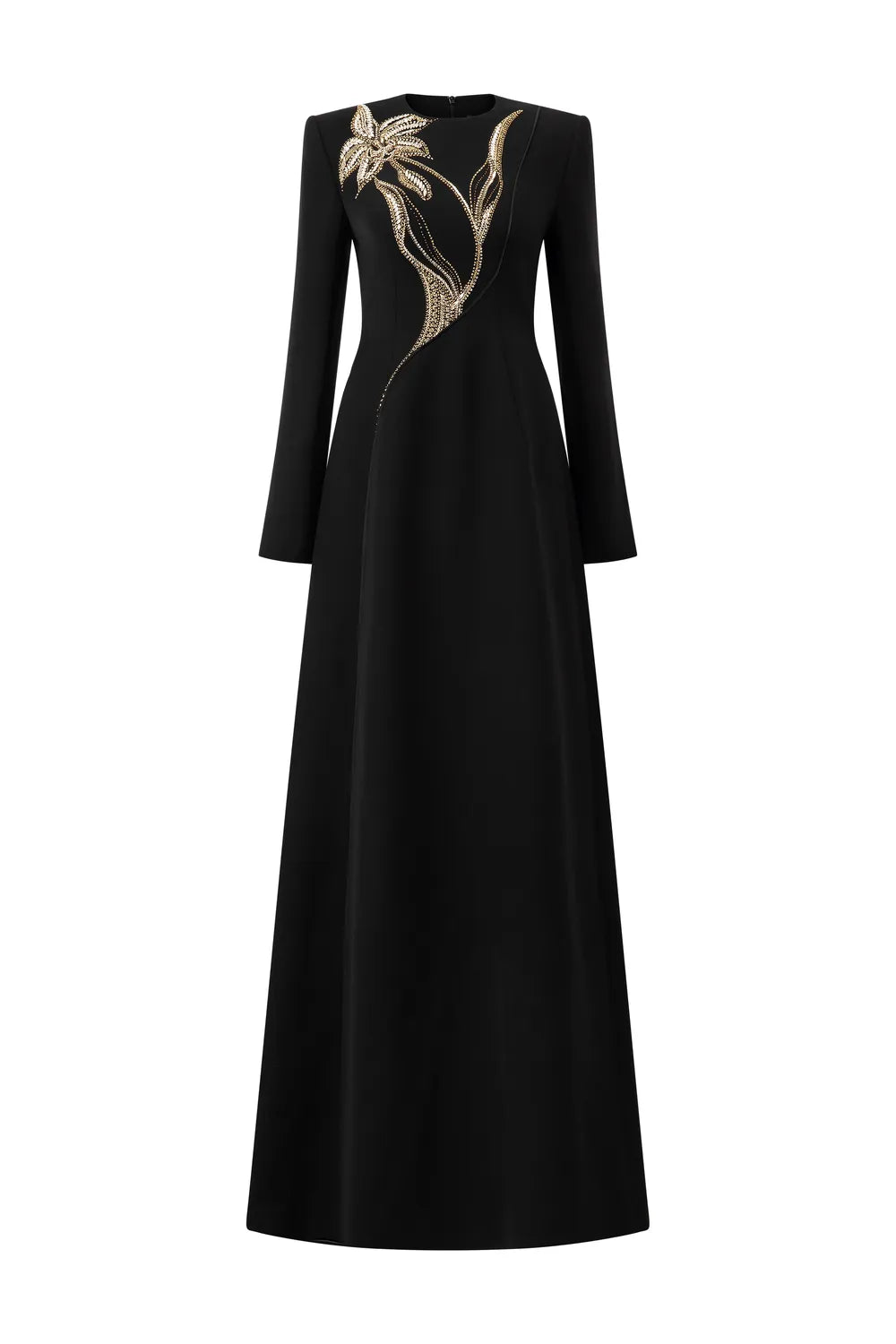 Orchid Crystal-Embellished Floor Length Dress
